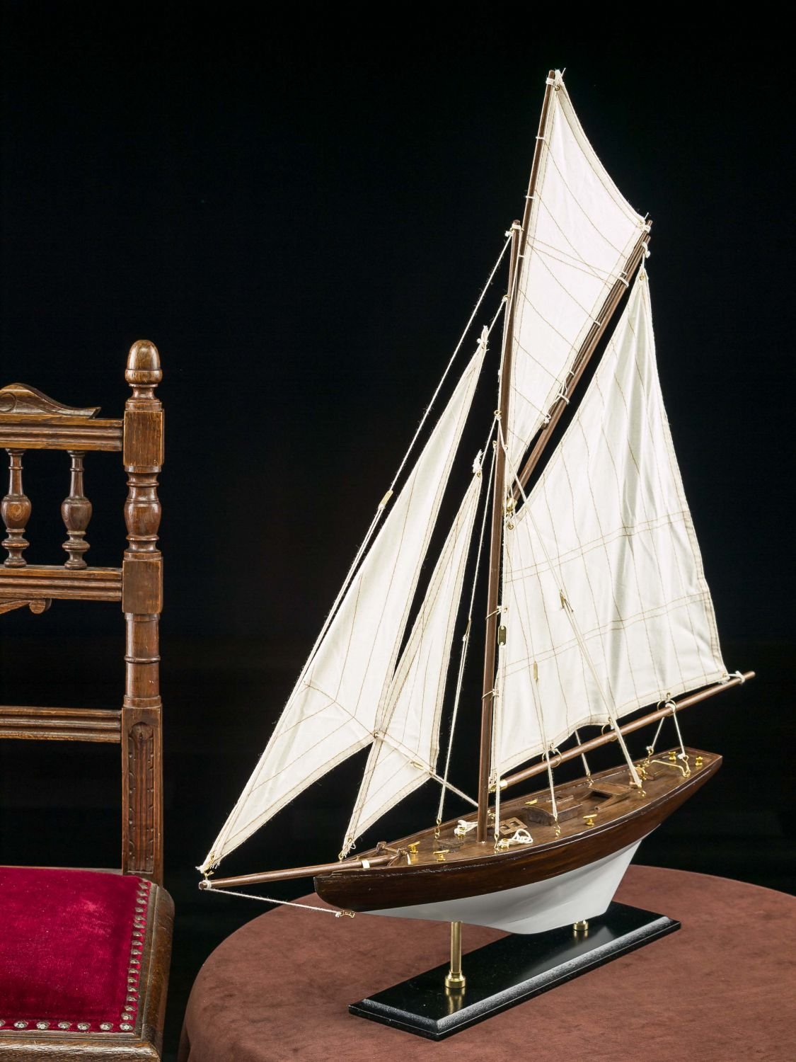 aubaho Modello di Nave Barca a Vela Barca di Legno Modello di Nave a Vela Maritim Nave