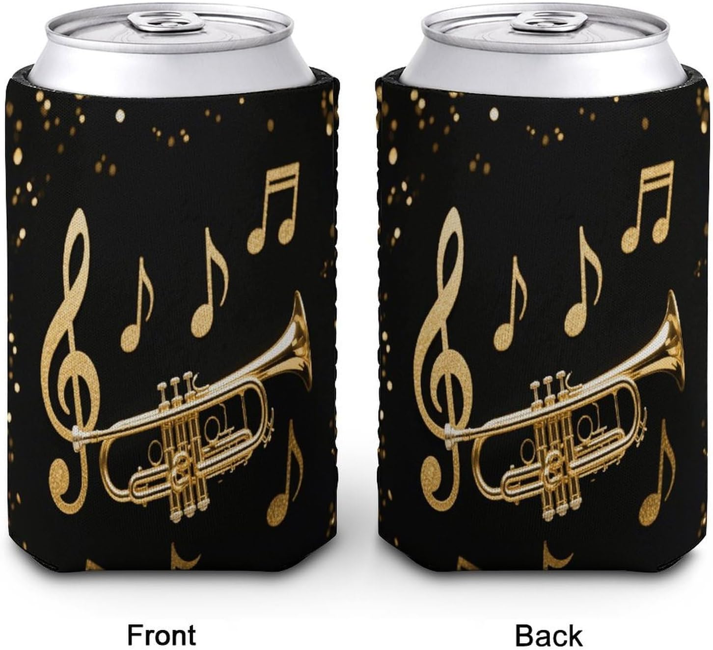New Orleans Jazz Iced Coffee Cup Sleeve Reusable Neoprene Insulated Drink Holder for 16-20oz Cups Stretchable Cup Cover for Hot & Iced Beverages Portable Coffee Cozy for Office Commute