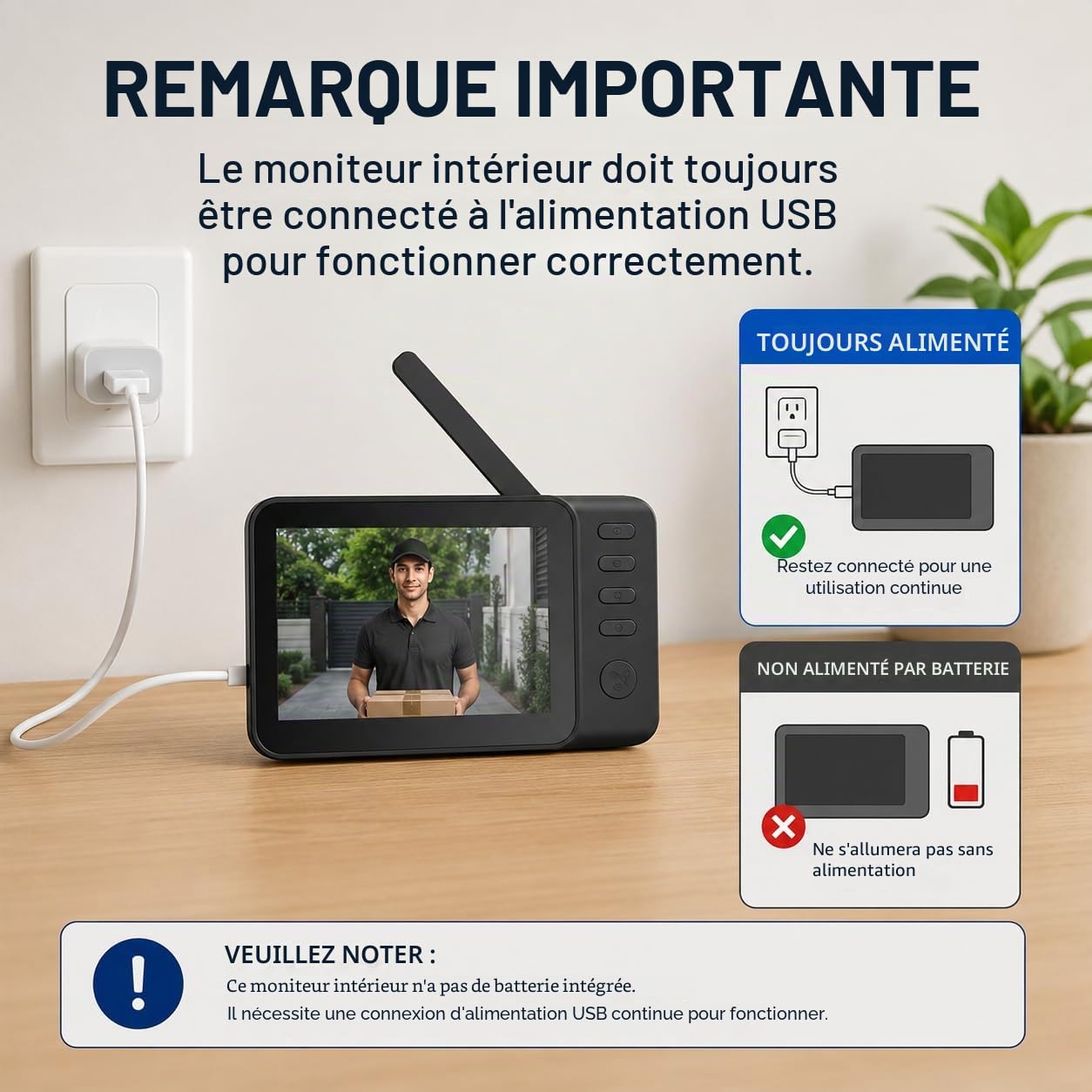 TKMARS Sonnette sans Fil avec Caméra et Ecran Détection de Mouvement PIR Réveil Actif -1080P Visiophone Extérieur Étanche Grand Angle 170°, Vision Nocturne - Interphone sans WiFi pour Maison