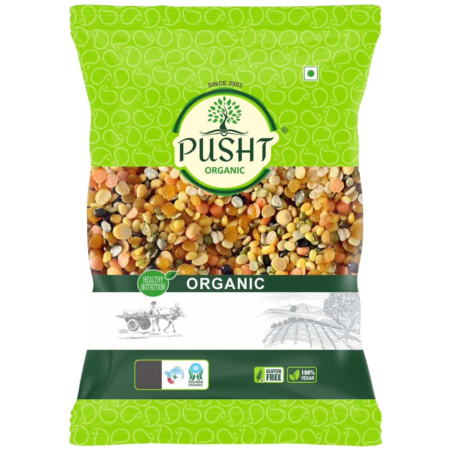 Pusht Organic Mixed (Panchranga) Dal - 1Kg, Mix of Arhar, Chana, Masoor, Moong Chilka and Urad Chilka (B08BLHGD7H) Amazon Price History, Amazon Price Tracker