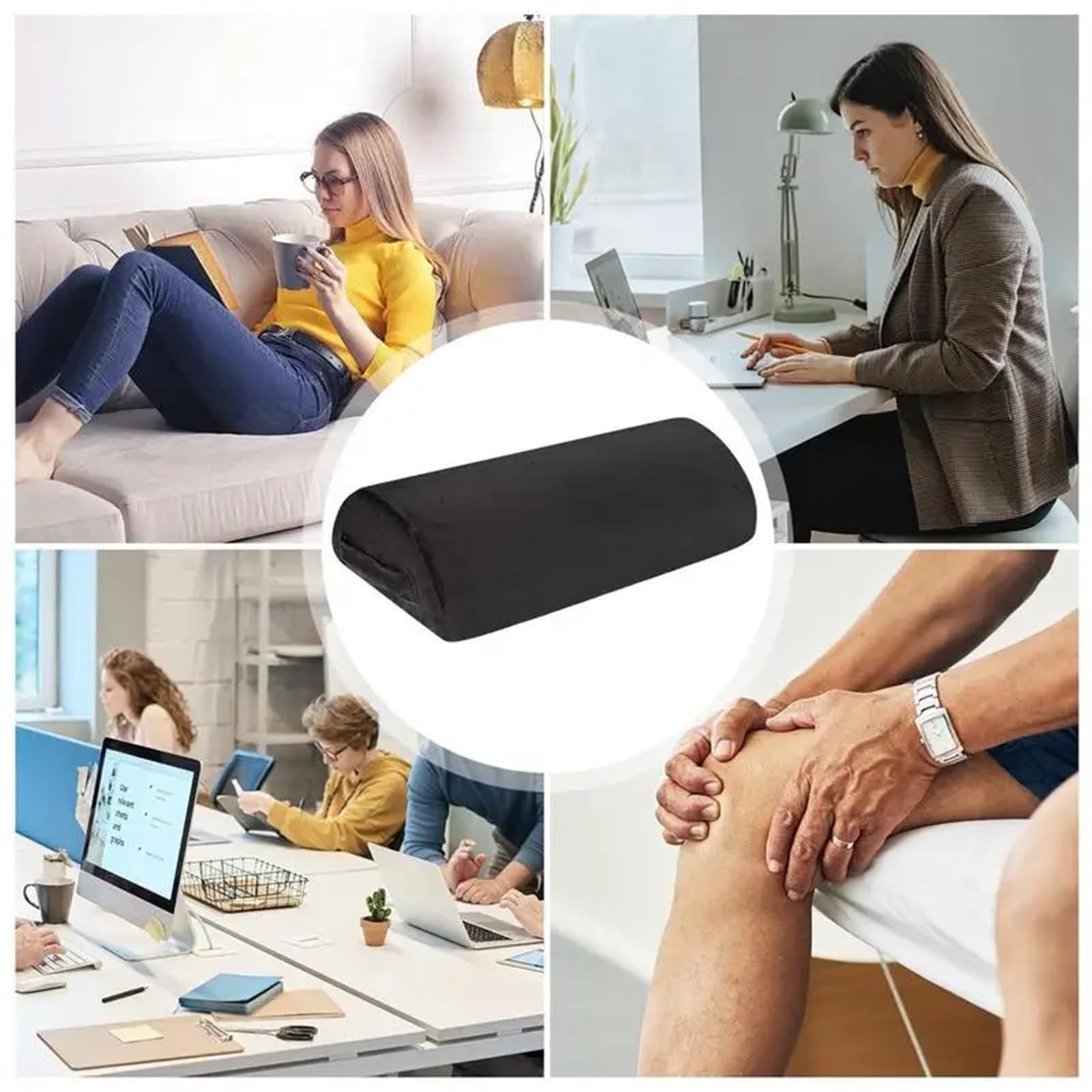 Podnóżek biurowy, Ergonomiczny podnóżek pod biurkiem z pianki Memory - wielokolorowy(Gray)