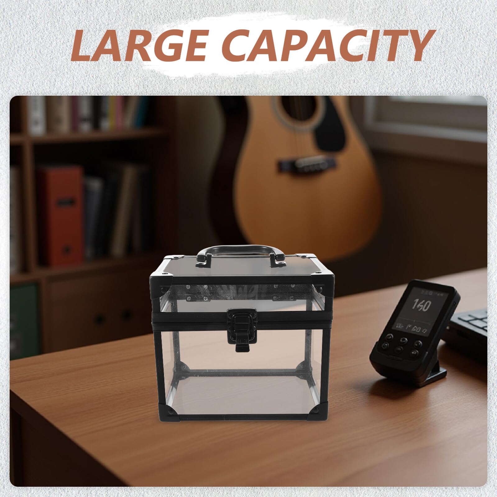 Scatola Porta CD e Dvd Trasparente in Plastica con Coperchio e Manico, Organizer ad Alta Capacità 17,5X12,5X15 CM per Archiviazione Dischi in Vinile, Custodia Protettiva per Casa,
