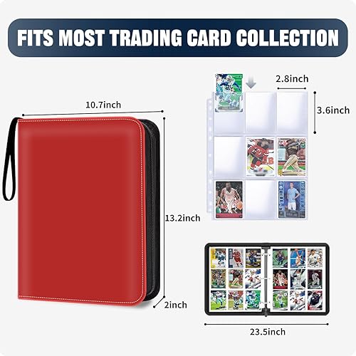 Miniatura 10 de Carpeta de 900 bolsillos para tarjetas intercambiables, carpeta de tarjetas de béisbol con mangas, álbum coleccionable para tarjetas de béisbol,