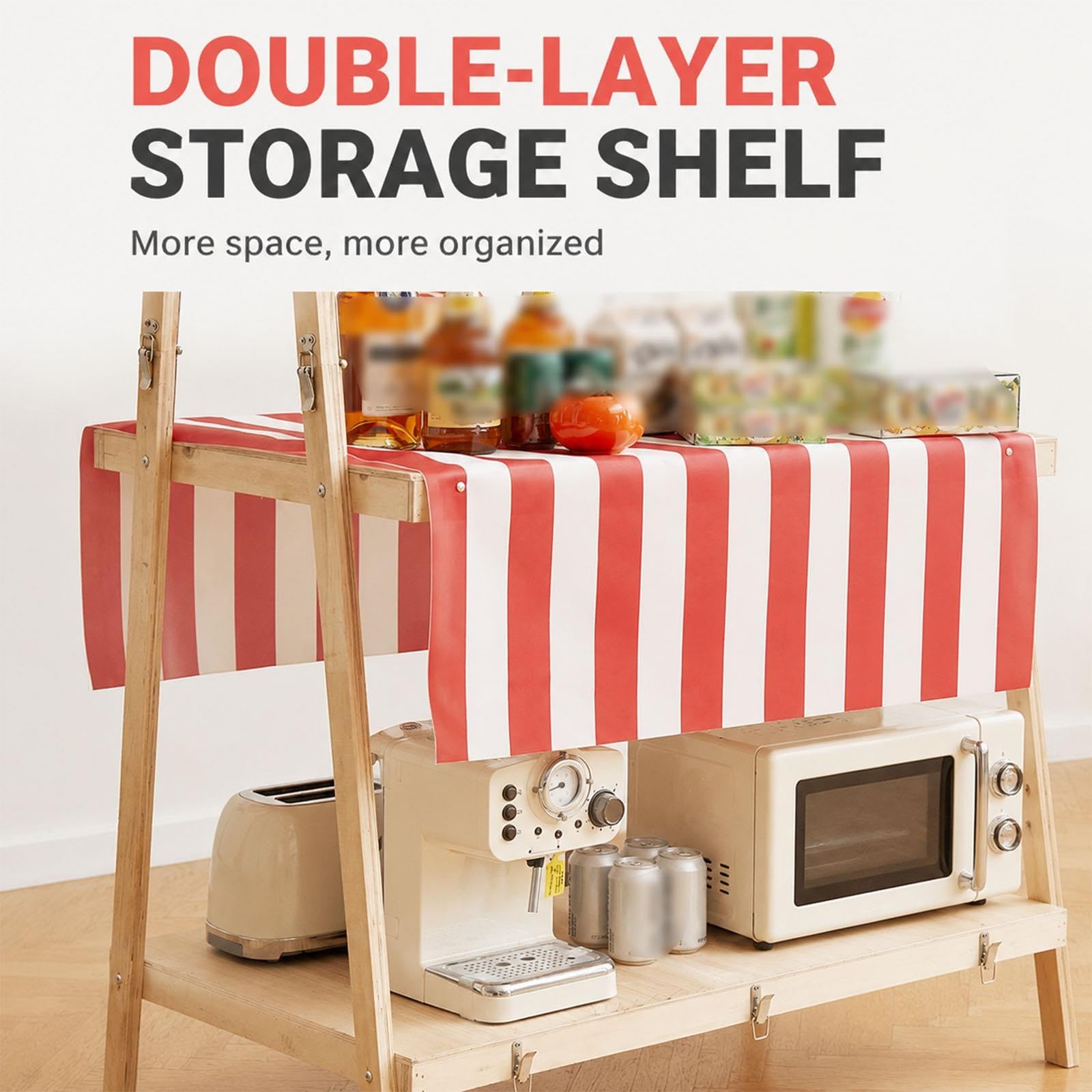 Stand Espositivo da Esterno, Stand in Legno Pieghevole a Due Livelli con Tettoia, Banco Vendita Pop-Up in Stile Valigia per Festival, Mercatini Natalizi, Fiere Artigianali(Pink,106cm/41.7in)