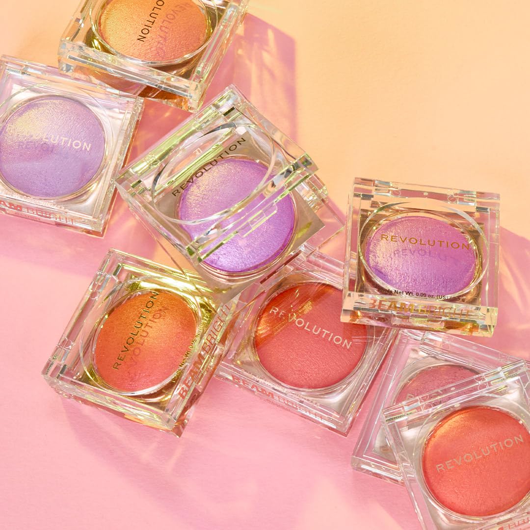 Rewolucja, Beam Bright Blush, Blush Poudre Facile à Estomper & Modulable, Effet Lumière pour Joues Radieuses, Végan & Sans Cruauté, Lick of Lilac