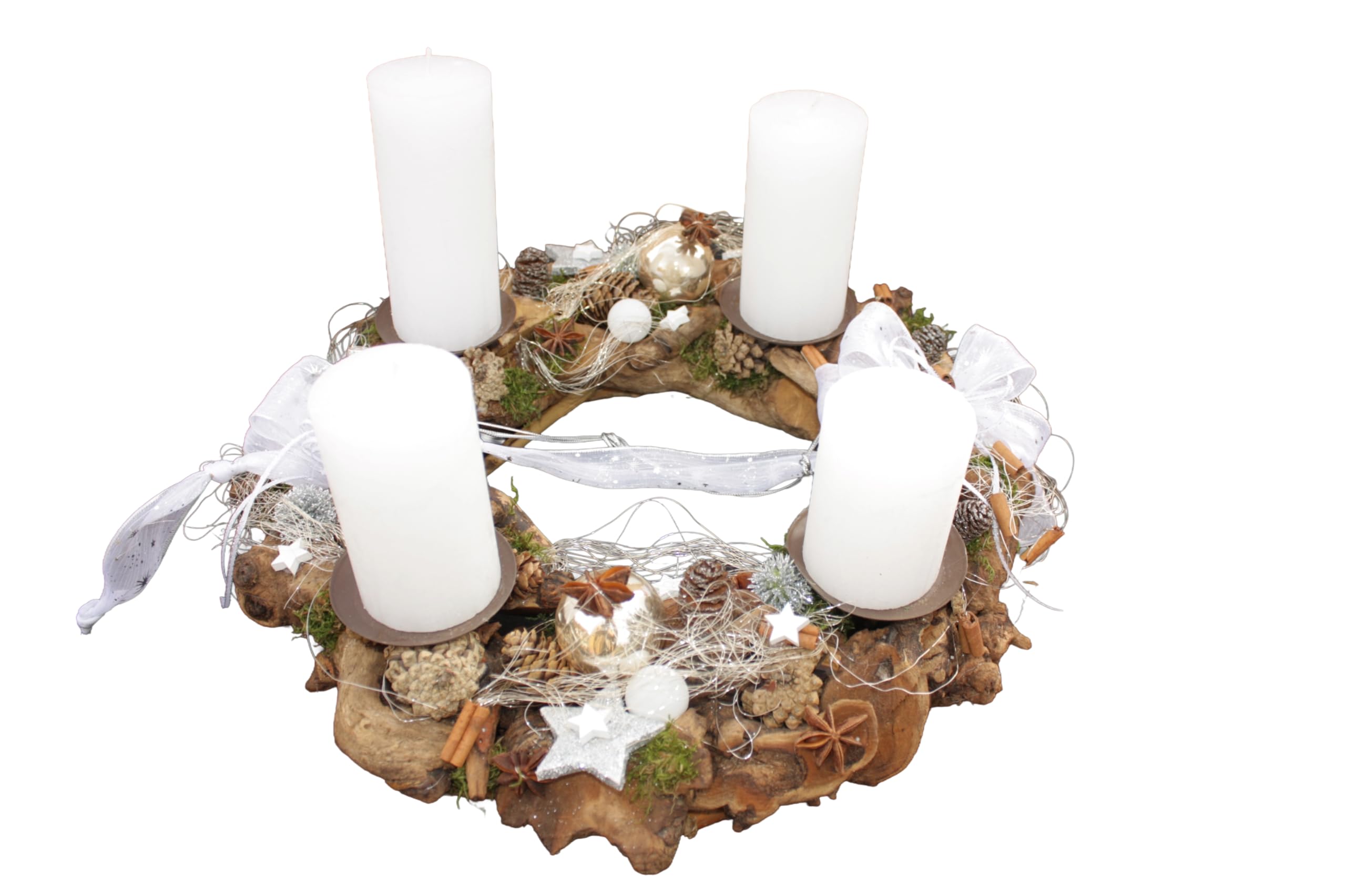 Adventskranz Weiß D40cm haltbar