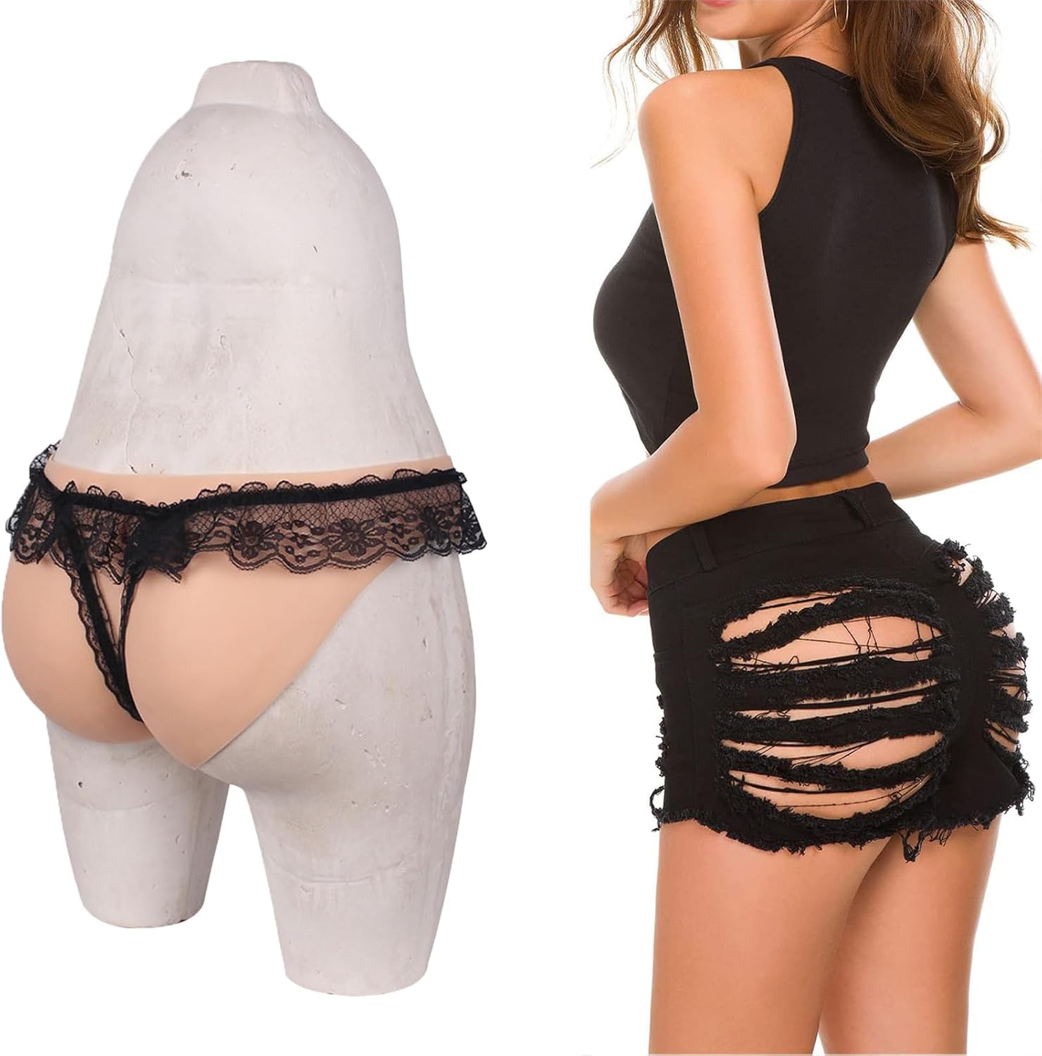 Fake Vagina Pussy Panties Realistic Hiding Gaff Triangle Briefs Hip Enhancer Underwear for Transgender Shemale