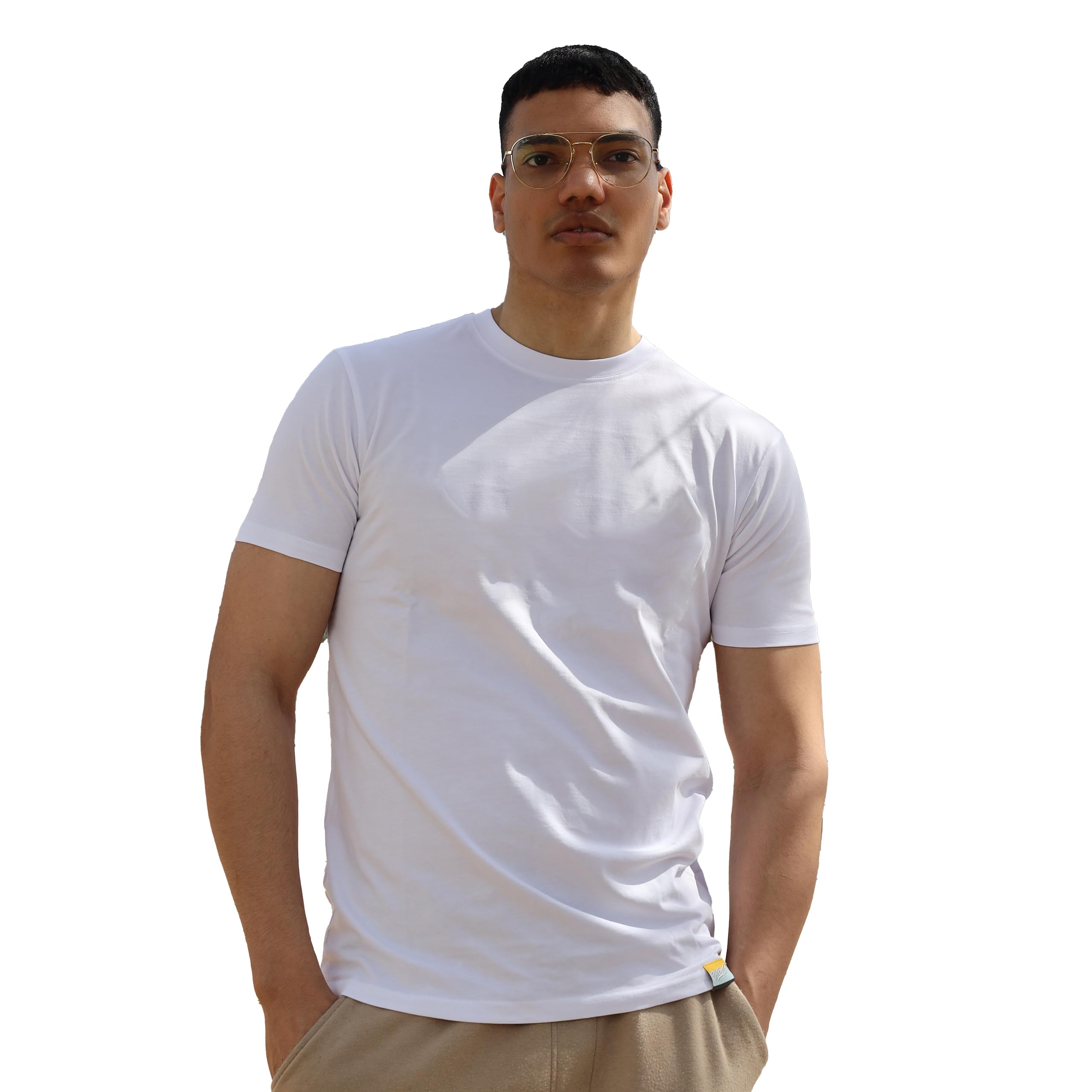 UNIDOOD Camiseta de Manga Corta para Hombre y Mujer T-Shirt | Camiseta de Cuello Redondo 100% Algodón Peinado