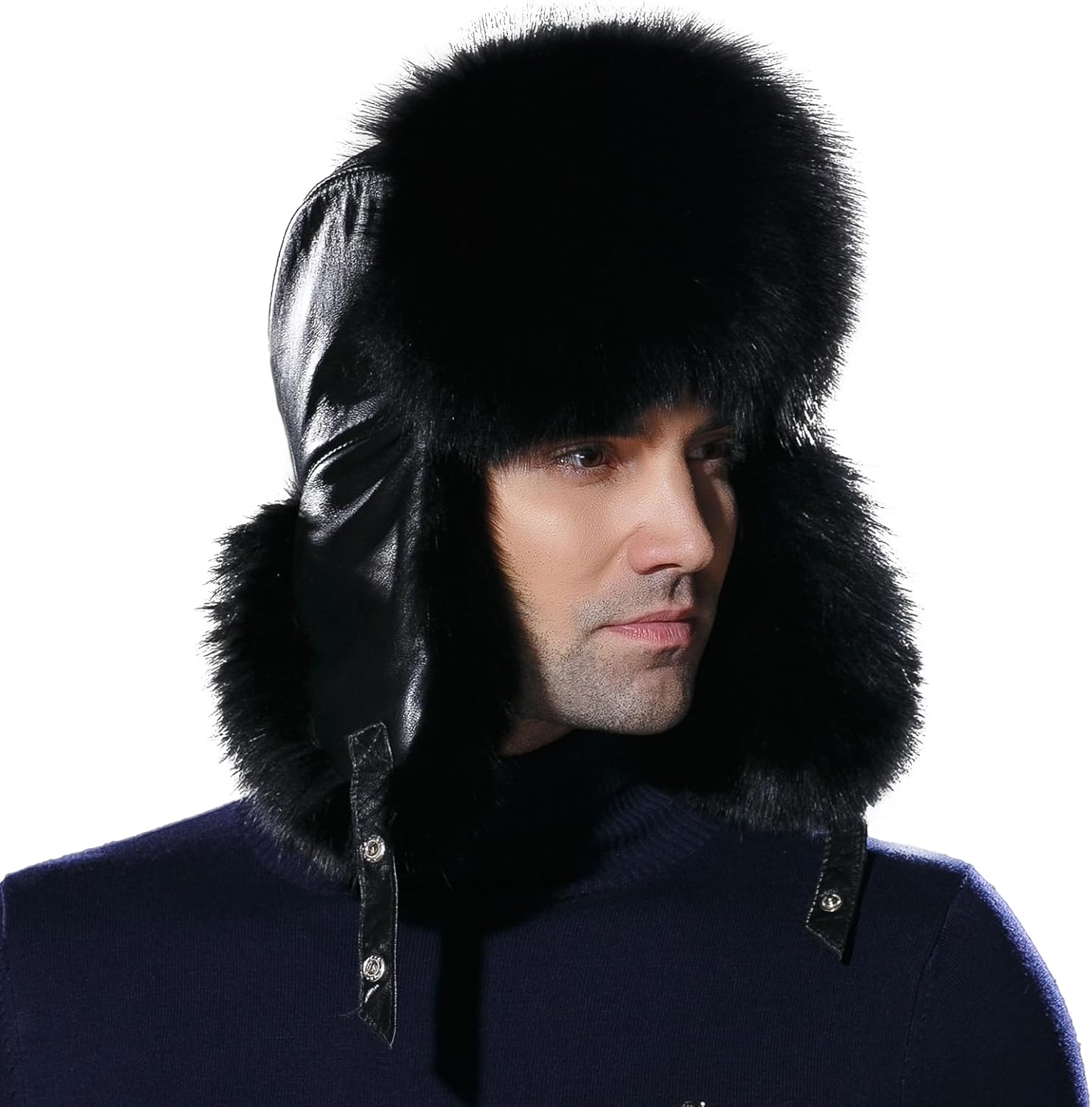 SOMALER Trapper Hat for Men Winter Fur Ushanka Hats Warm Ear Flap Aviator Tropper Cap
