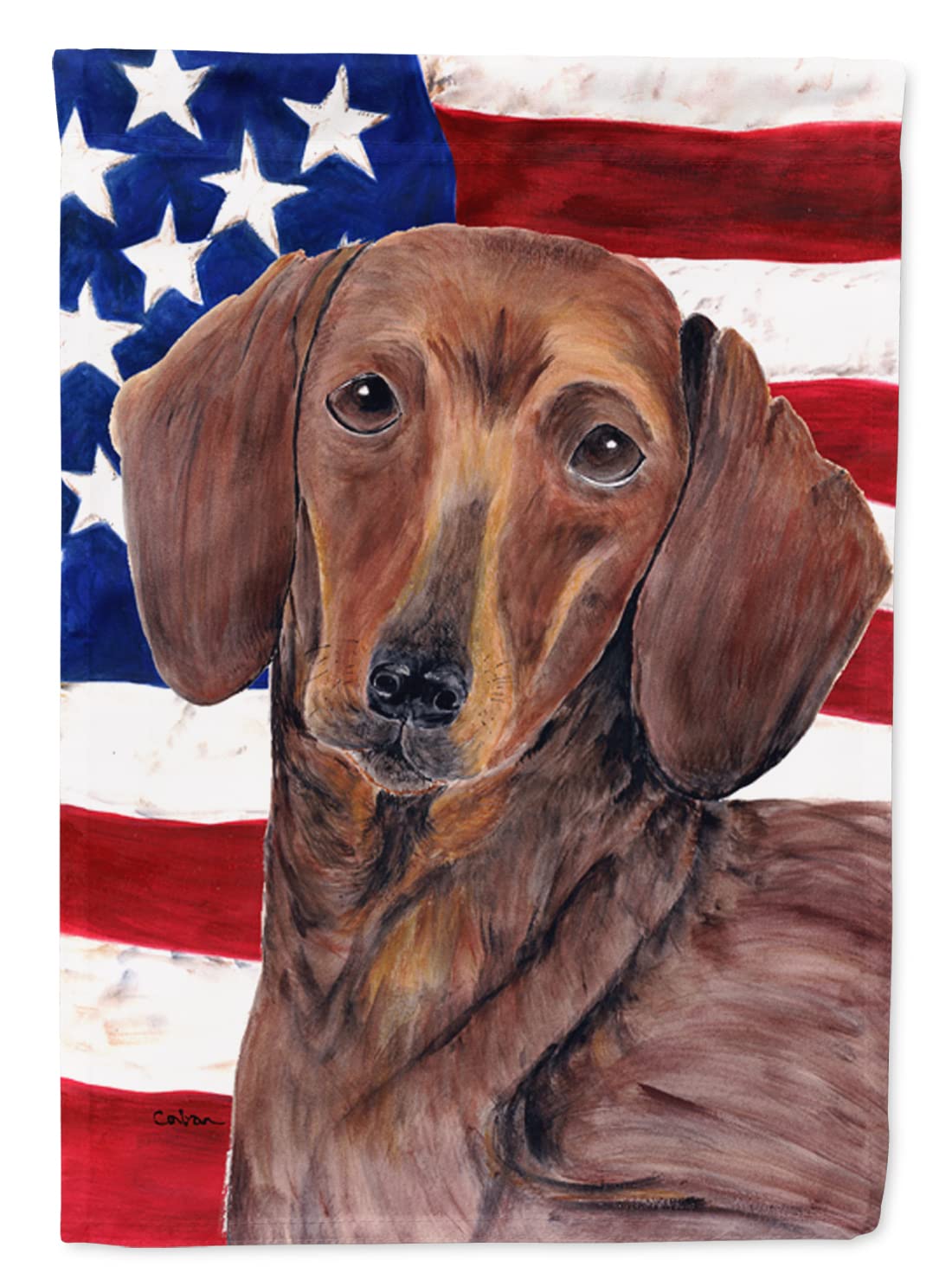 Drapeau teckel USA Caroline's Treasures, le cadeau idéal pour les amoureux de chiens et de jardin