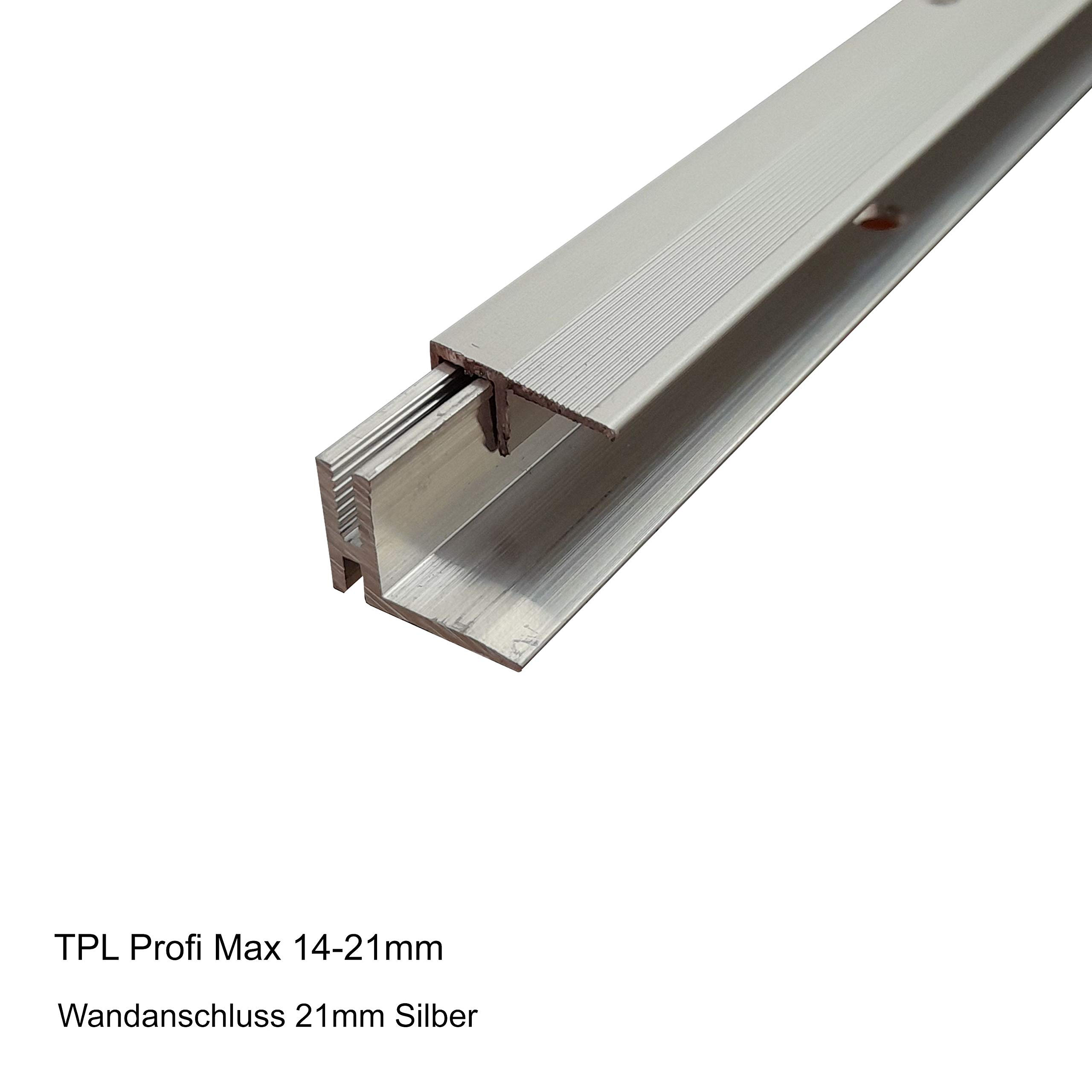 Ufitec® TPL Profi MAX - Sistema de perfil para suelos de parqué, adecuado para alturas de revestimiento de 14-21 mm, aluminio anodizado