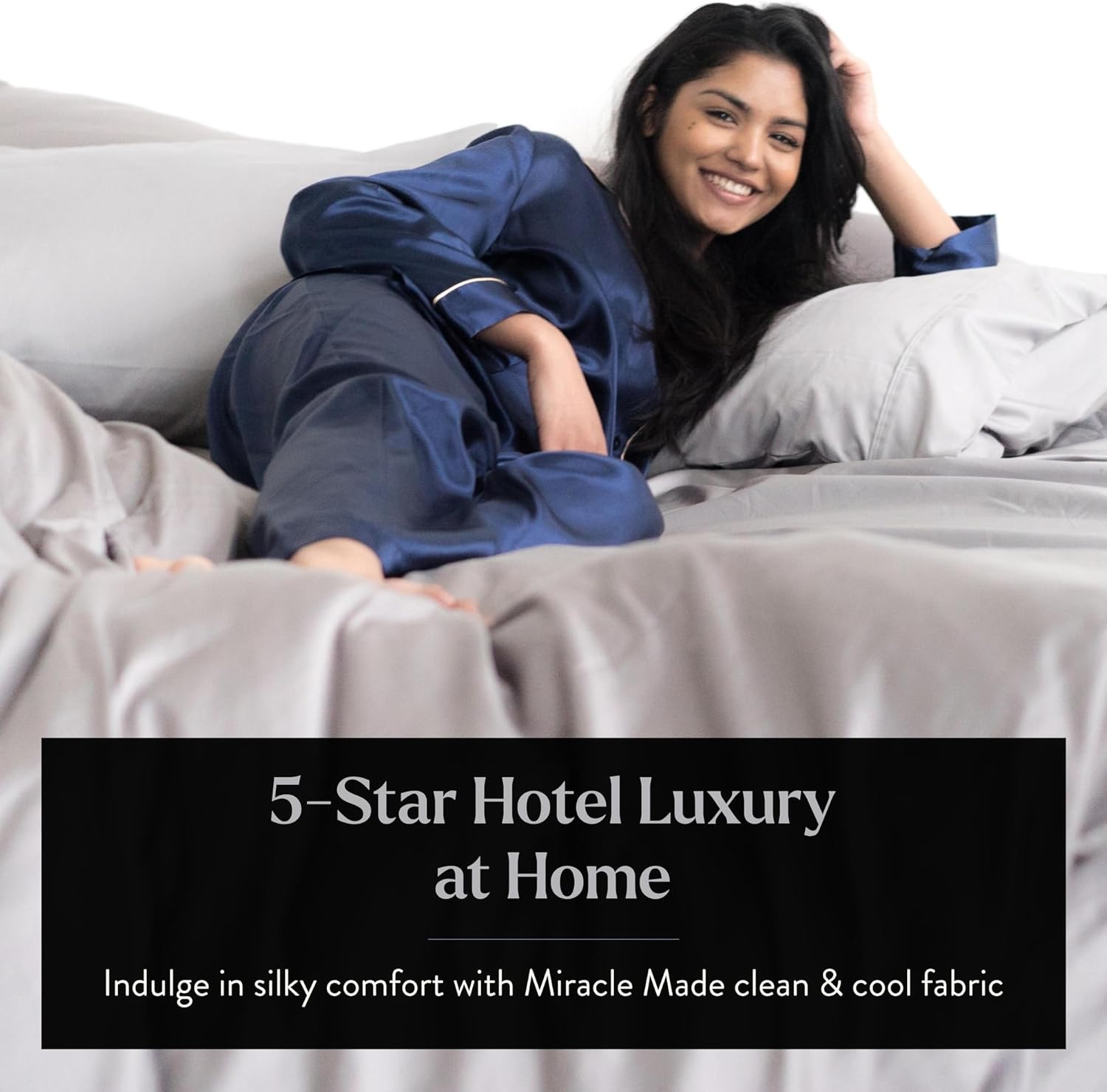 Miracle Made Breathable Cotton Bed Sheets, 4-Piece Set – Silver-Treated, Soft and Cool-to-The-Touch Lightweight Bedding Designed for Hot Sleepers – King Size, Stone - Image 5