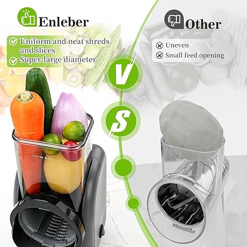 Miniatura 5 de Rallador eléctrico de queso, cortador rotativo de verduras con control de un solo toque, triturador de frutos secos, triturador de queso para uso
