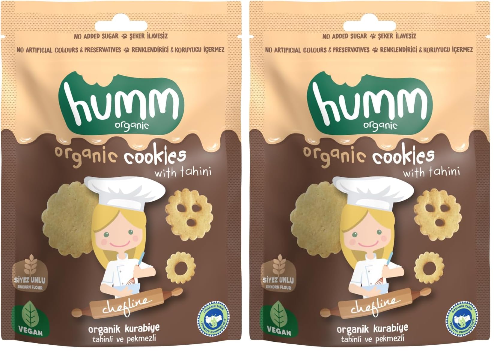 Humm Organic Tahinli ve Pekmezli Vegan Kurabiye 55 Gr 2li paket