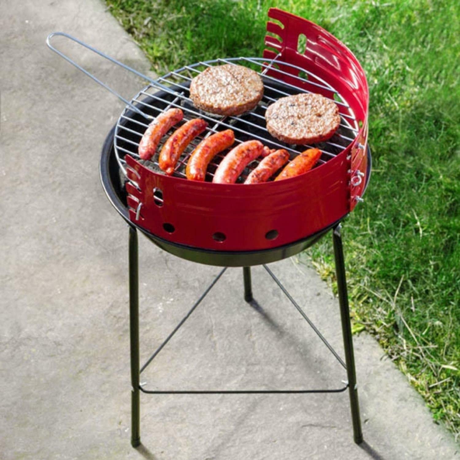 13 "Ogród Kemping Patio Okrągły Rotisserie Spit Grill Grill Węglowy Grill Węglowy