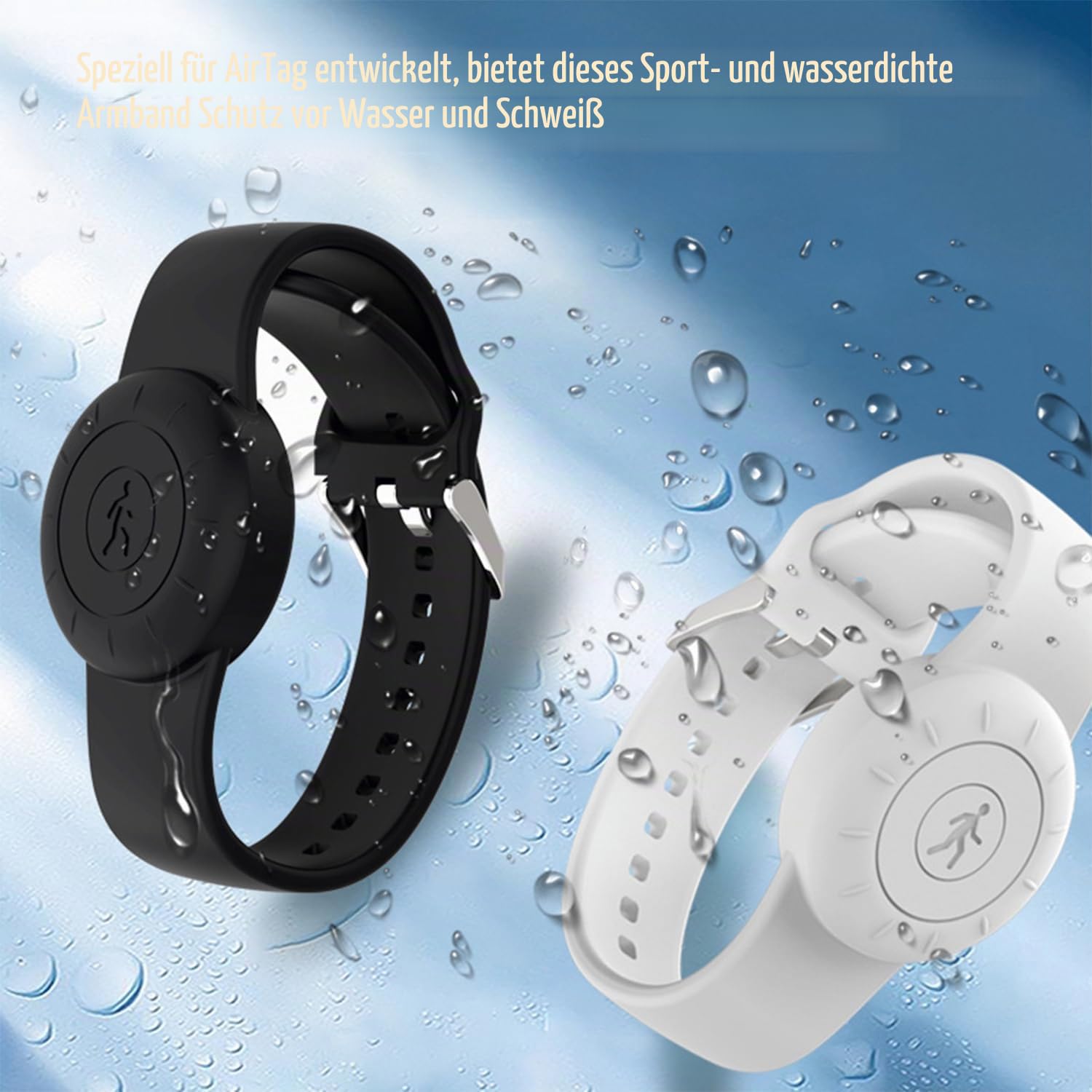 INF Armband für Silikon-Airtag-Armband, Airtag-Armband, Airtag-Halterhülle, für Apple AirTag, Waschbar und robust, Armbanddesign, sportliche und wasserdichte Armband