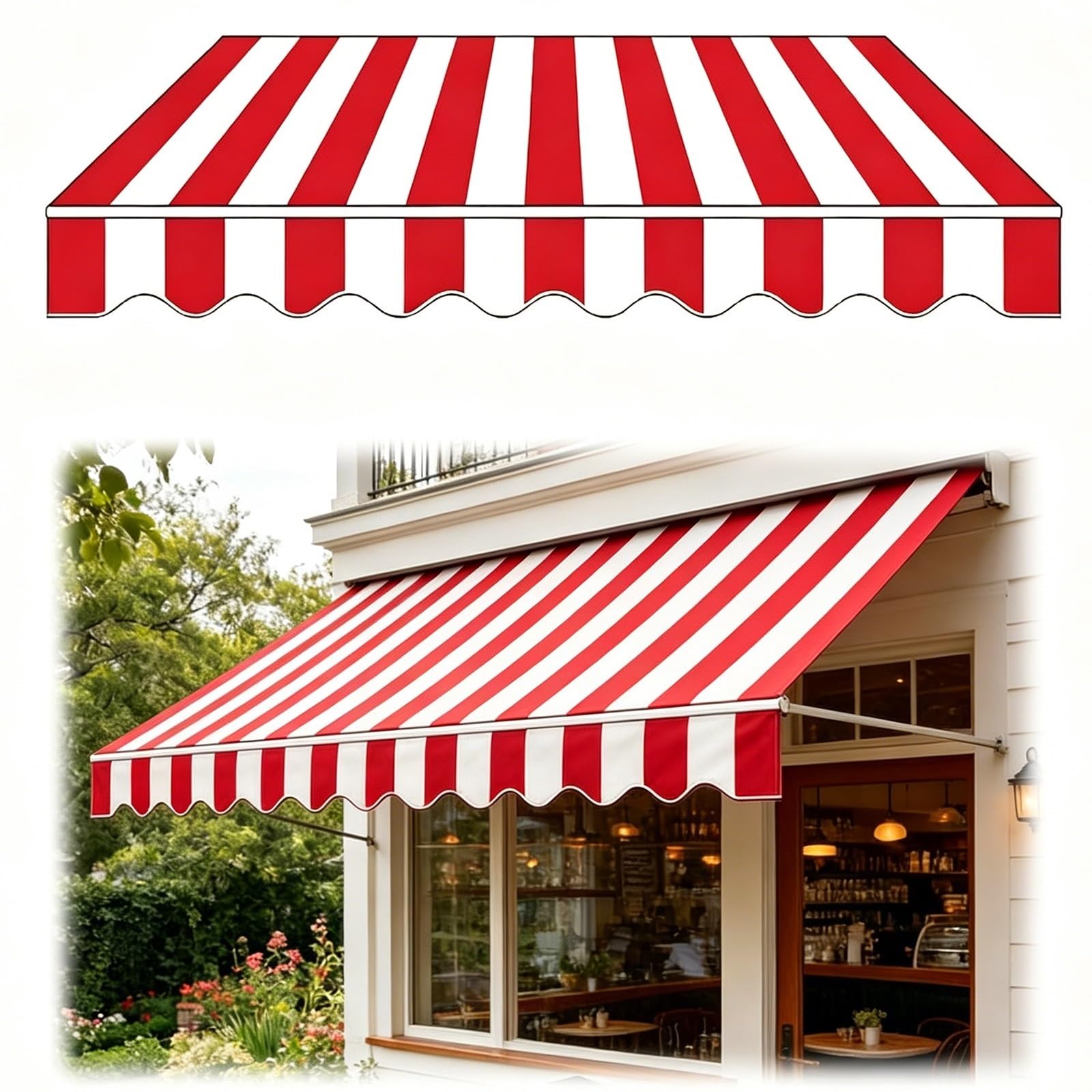 Auvent rétractable manuel 360x300 store banne extérieur de terrasse et patio