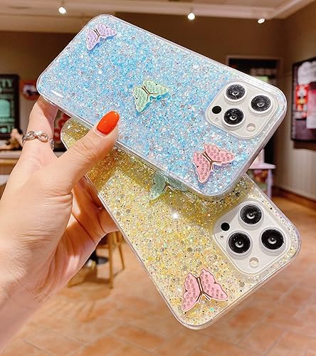 Miniatura 4 de Funda brillante para Samsung Galaxy A32 5G (no compatible con 4G), funda de lujo con purpurina bonita y brillante con diamantes 3D de mariposa