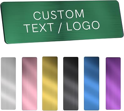 Custom Name Tag, Laser Engraved Magnetic Name Tags with Magnets or Pin Backing, Personalized Name Tags for Clothes with Your Logo Text, Magnetic Name Identification Badges for School Office Green