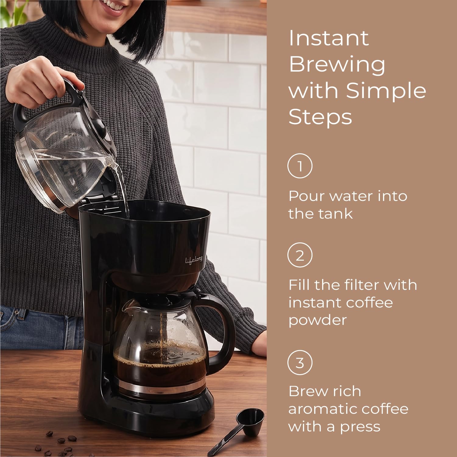 Lifelong Drip Coffee Maker - 5 Cup Coffee Machine -4 Lifelong Drip Coffee Maker - 5 Cup Coffee Machine -4