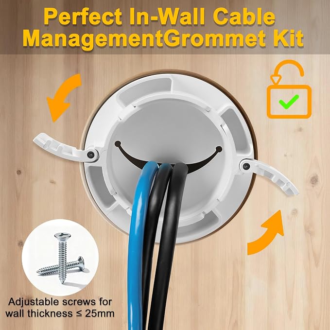 Kit para gestión de cables en pared ZhiYo blanco miniatura 2