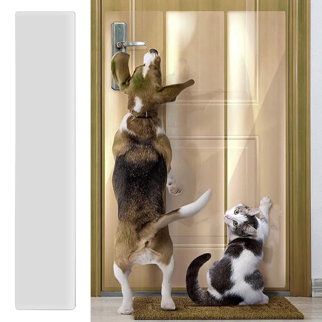 Foto 4 de 7 de loyliawa Protector de puerta contra arañazos de perro, protector de marco de puerta de gato