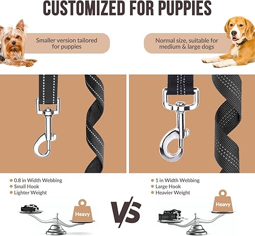 Miniatura 2 de SlowTon Cinturón de seguridad para perro para automóvil, paquete de 2 cinturones de seguridad ajustables con amortiguador elástico elástico, 2 en 1,