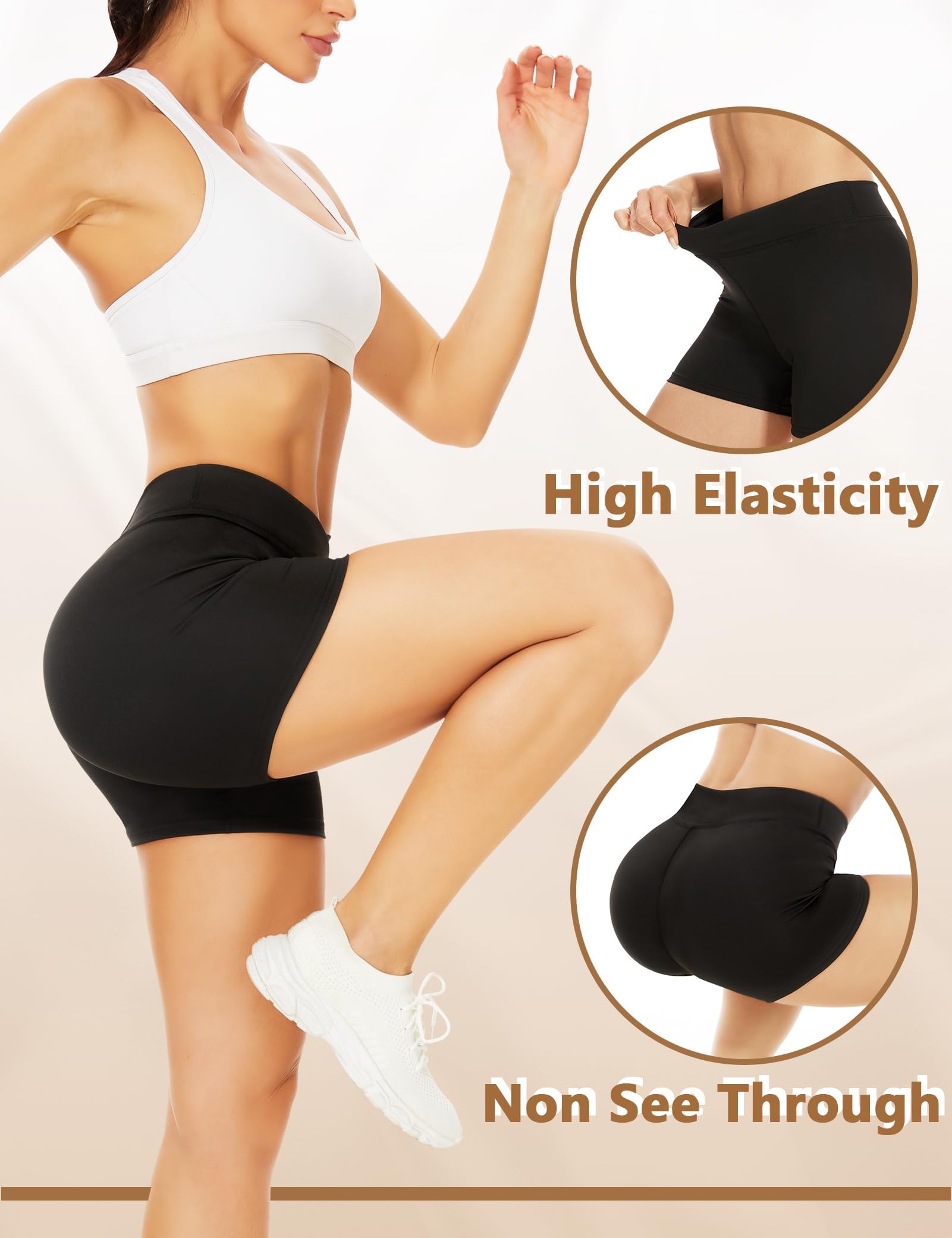 Becellen Sportowe spodenki sportowe sportowe sportowe Booty Scrunch Butt Lift
