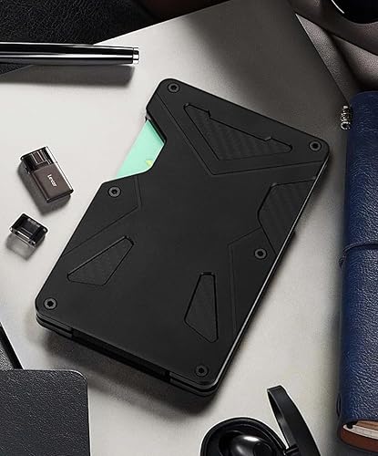 Miniatura 7 de ONLOOKER Cartera táctica delgada para hombre, estética minimalista, con capacidad para hasta 15 tarjetas, seguro RFID, bloquea lectores de chips,