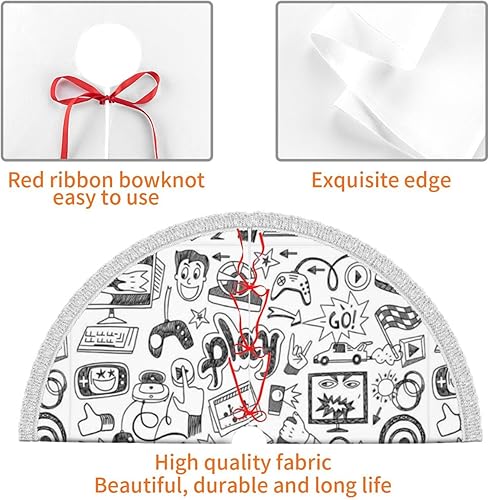 Vista 30 de Bandera de Venezuela imprimir árbol de Navidad falda de árbol de Navidad decoración vacaciones poliéster árbol de Navidad