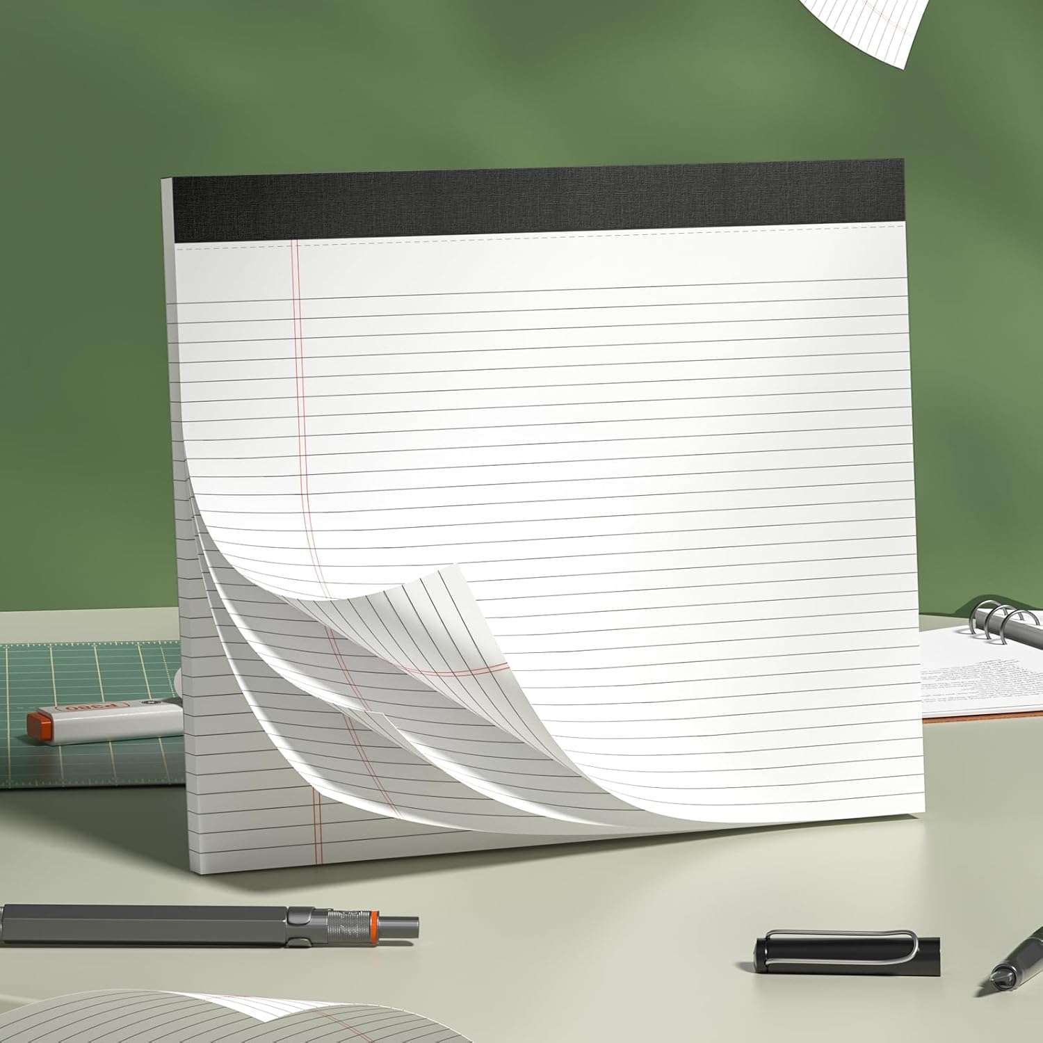 3 Pack Legal Pads 11 x 9.5 College Ruled White Paper Note Pad Narrow Ruled 30 Sheets Notepads Perforated Writing Pad Clear Print Horizontal Pads of Paper - Image 7