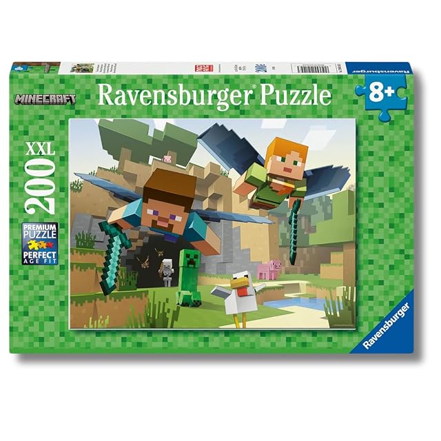 Ravensburger - Minecraft, Puzzle niños 8 años, Puzzle 200 Piezas XXL