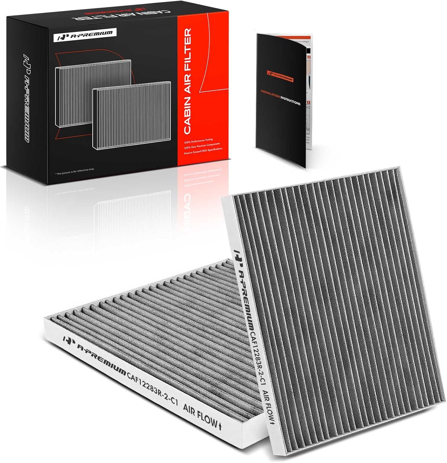 A-Premium 2-PC Cabin Air Filter with Activated Carbon Compatible with Chrysler Pacifica 2017-2022, Voyager 2020-2022, Grand Caravan 2021-2022, V6 3.6L, Replace# 68308950AB