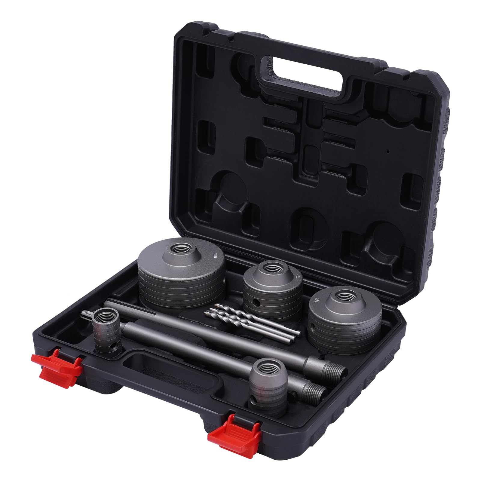 Set di corone per cemento e mattoni + attacco SDS-Plus/Max 300 mm, set di seghe a tazza