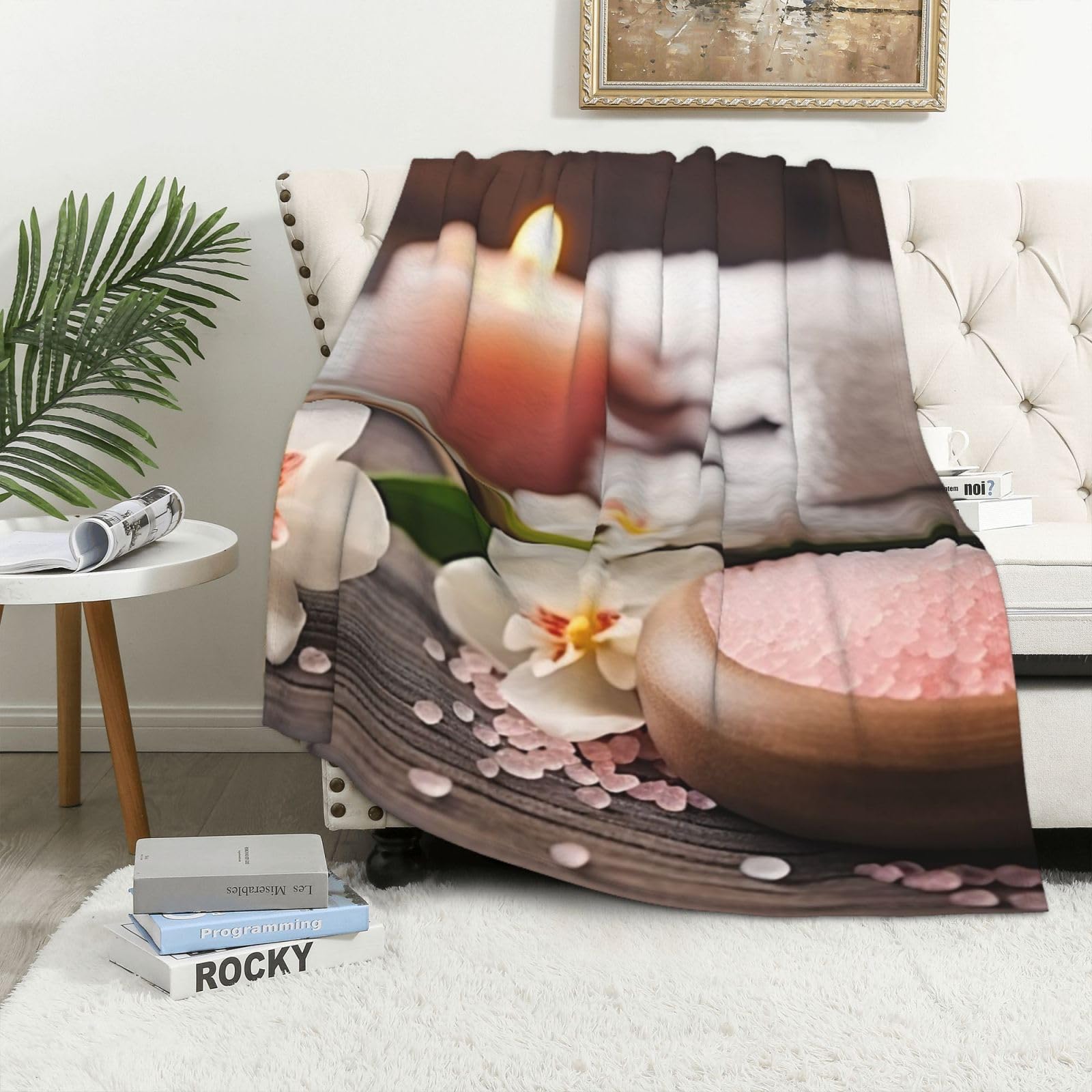 Couverture polaire en flanelle jeté de lit 101x152cm plaid pelucheux et chaud canapé