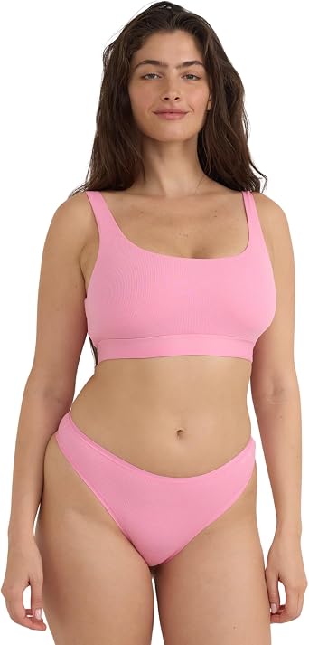Organic Basics Womens Core Ribbed Cotton Thong Underwear
