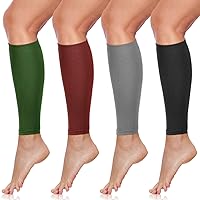 Vista 8 de SATINIOR 4 pares de calcetines de compresión de pantorrilla, calcetines de compresión para piernas y pantorrillas, alivia el dolor de pantorrilla