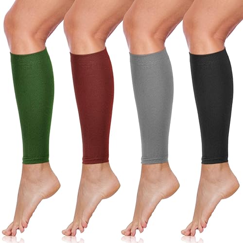 Miniatura 8 de SATINIOR 4 pares de calcetines de compresión de pantorrilla, calcetines de compresión de pierna y pantorrilla para aliviar el dolor de pantorrilla