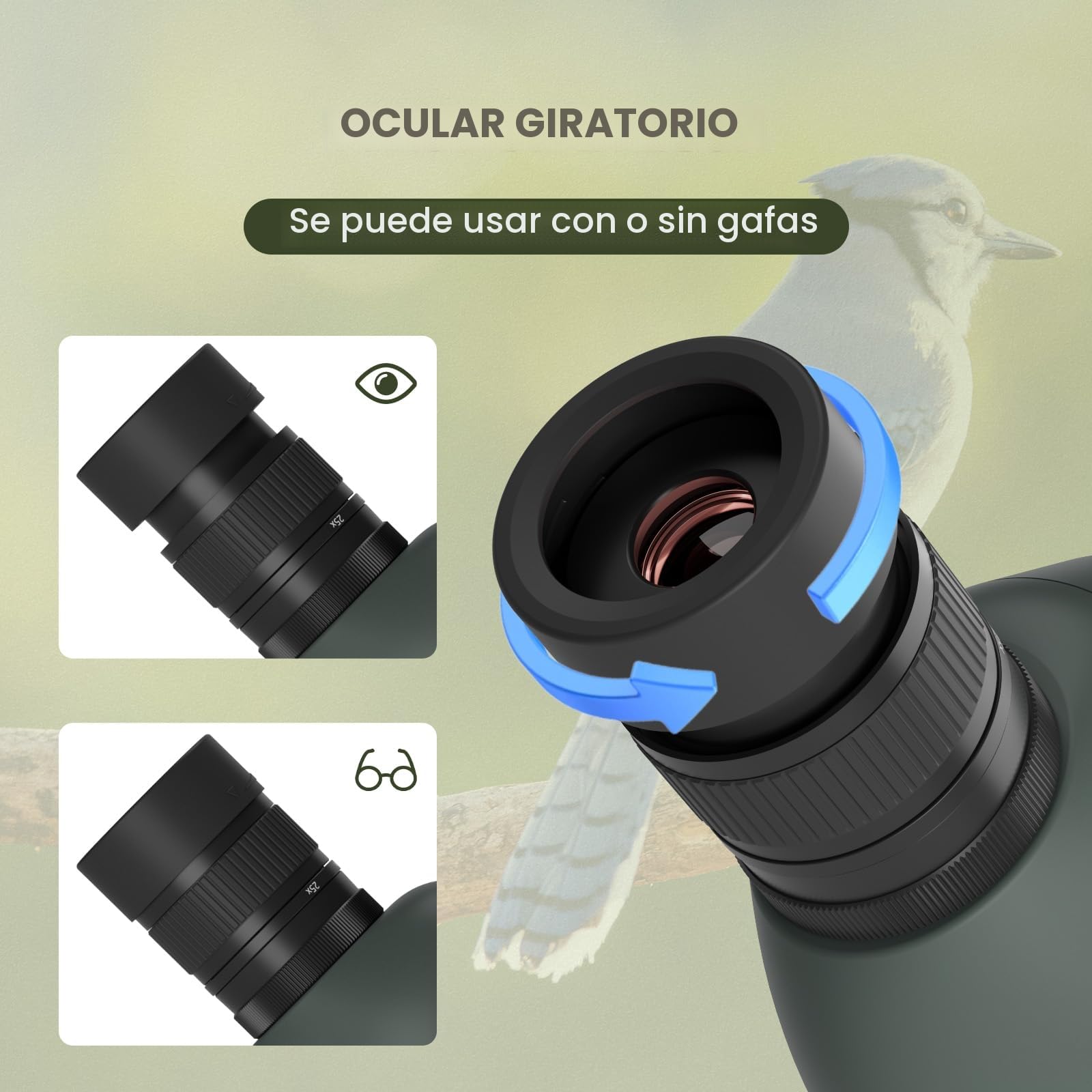 Svbony SV28 25-75x100mm Telescopio Terrestre con Trípode, Gran Campo de Visión Imágenes Claras y Brillantes, HD Bak4 FMC Telescopio Terrestre con Adaptador, para Tiro al Blanco, Observación de Aves
