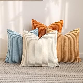 LANANAS Neutral Couch Throw Pillow Covers 18x18 Inch Set of 4 Decorative...