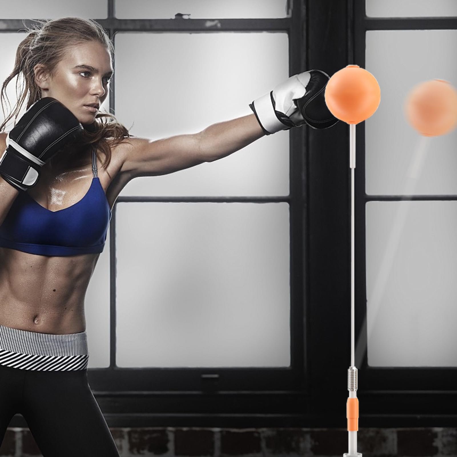 Boxreflexball, sacco da boxe riflettente, con supporto per interni e casa