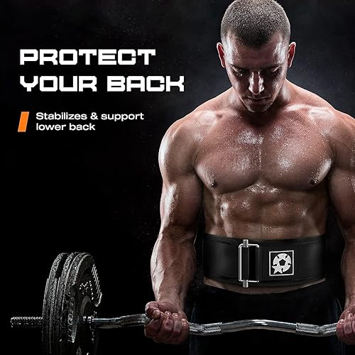 Miniatura 4 de Cinturón de levantamiento de pesas para soporte de espalda, para levantamiento de pesas, gimnasio, entrenamiento, 100% nailon, 4 pulgadas, para