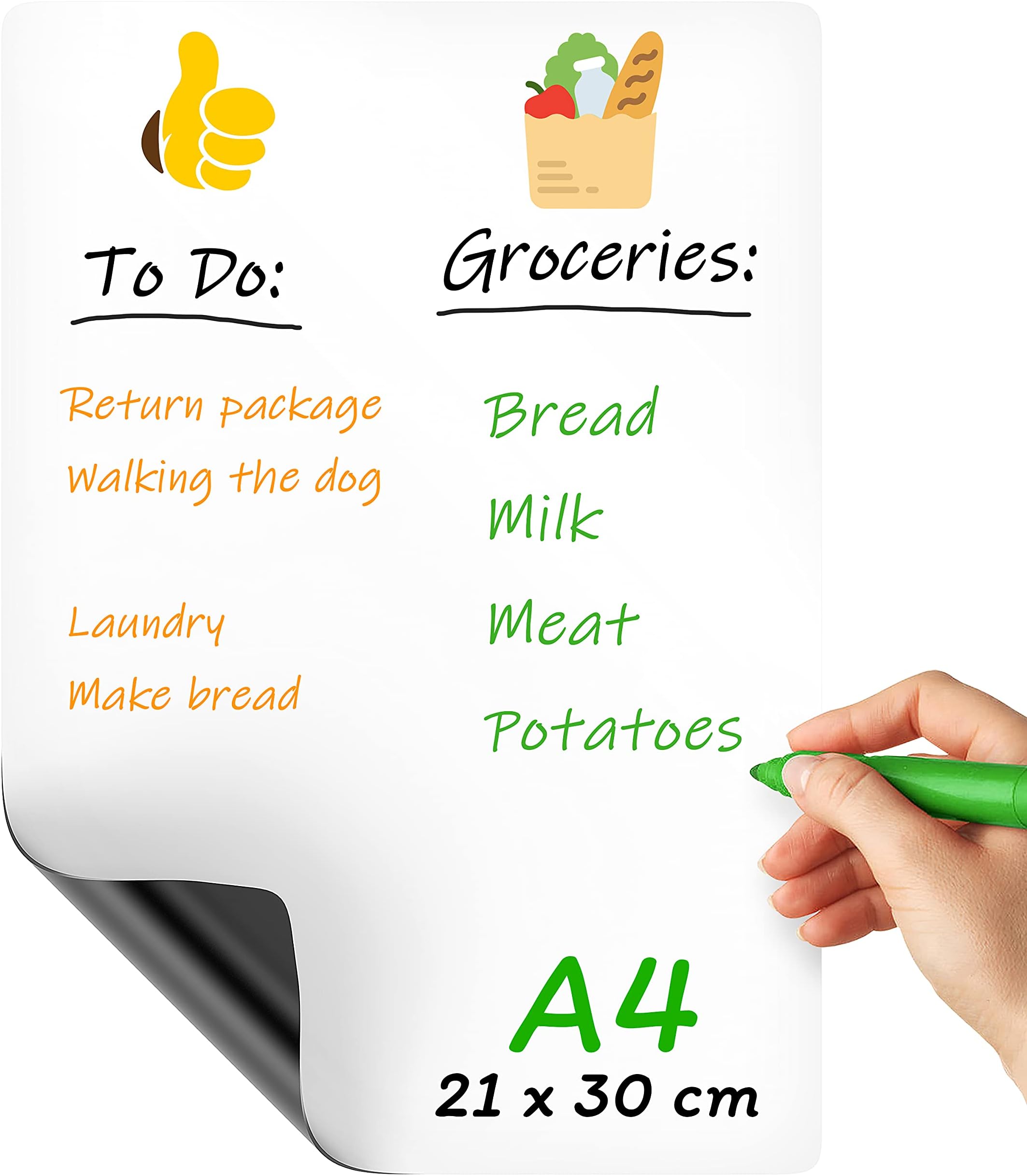 Magnetic Whiteboard for Fridge A4 - Dry Erase Board for Refrigerator - White Board for Fridge Whiteboard - Magnet White Boards