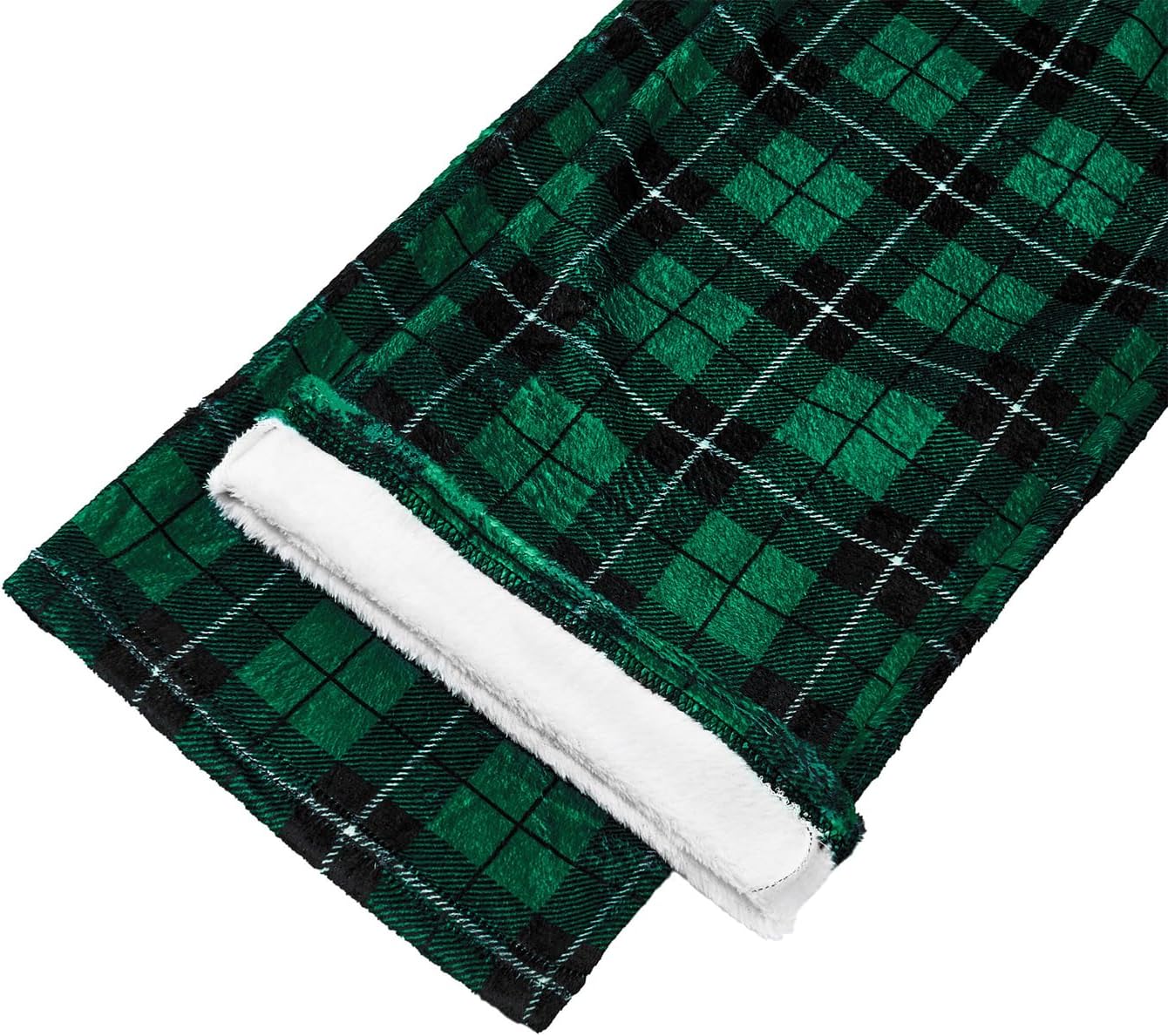 Mens Fuzzy Plaid Pajama Pants - Brushed Flannel Sleepwear with Drawstring & Pockets, Plaid & Print Pj Pants - Image 8