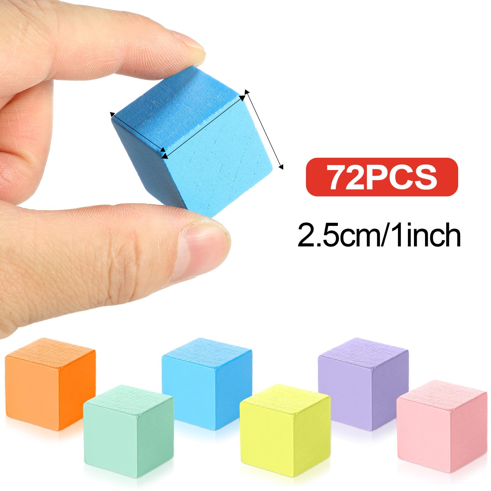 Snapklik.com : Sasylvia 72 Pcs Small Wooden Colored Blocks Painted ...