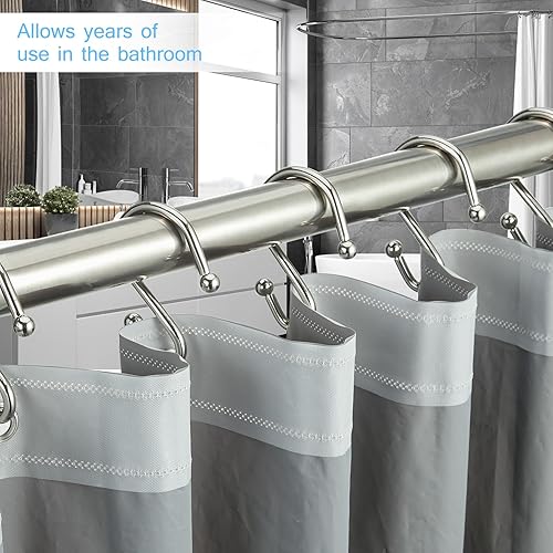 Miniatura 8 de Anillos de ganchos para cortina de ducha, ganchos de ducha para cortinas de ducha, anillos decorativos de metal en forma de S a prueba de óxido,