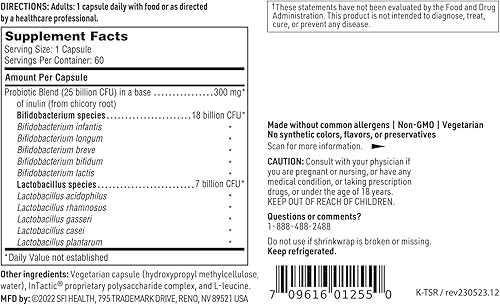 Miniatura 6 de Klaire Labs Ther-Biotic Probióticos para personas mayores, apoyo digestivo e inmunológico para hombres y mujeres mayores de 60 años, bifidobacterias