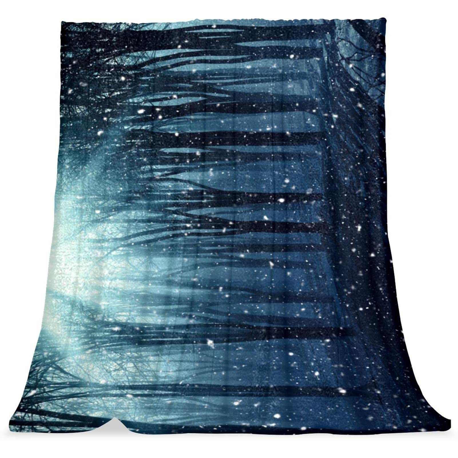 Couvre-lit Forêt Hiver TBOUOBT : couverture de lit douce et moelleuse pour enfants