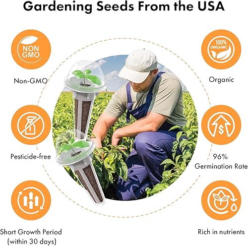 Miniatura 3 de Vainas de semillas de flores y frutas LYKOCLEAN para AeroGarden, Ahopegarden, sistema de cultivo hidropónico iDOO para interiores, 350 semillas+