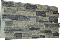 Ekena Millwork Cascade Stacked Stone Faux Siding Panel 48 5/8"W x 24 3/4"H Smokey Ridge - Lightweight DIY StoneWall Panels